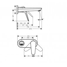 Hansgrohe Novus 71127000 praustuvo maišytuvas iš sienos