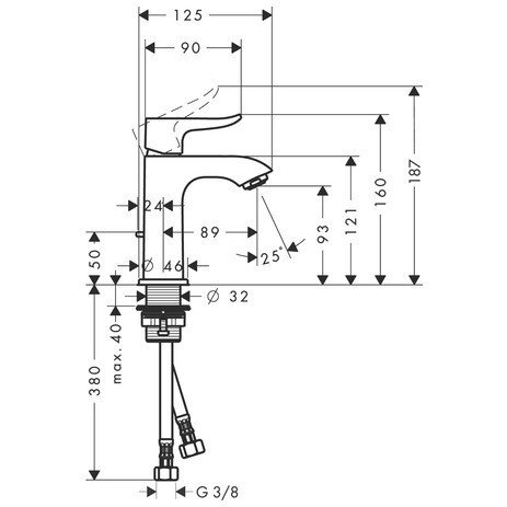 Hansgrohe Metris 100 praustuvo maišytuvas 2