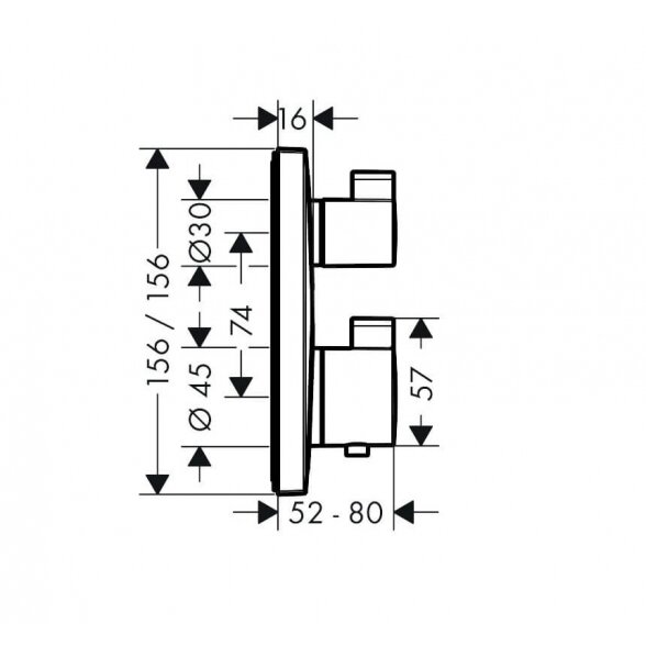 Hansgrohe 5 in 1 termostatinės potinkinės dušo sistemos komplektas 6