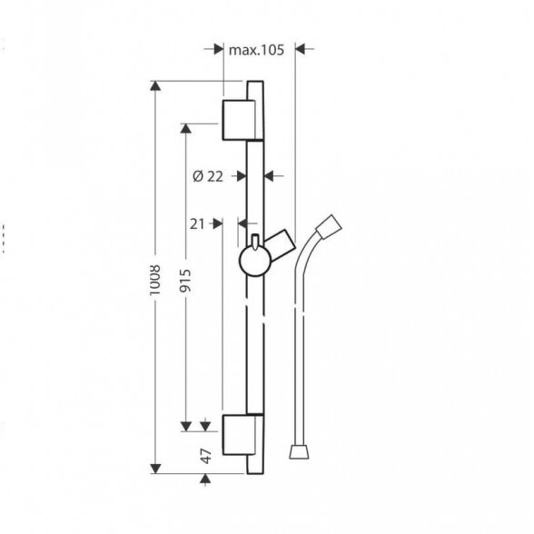 Hansgrohe 5 in 1 termostatinės potinkinės dušo sistemos komplektas 8