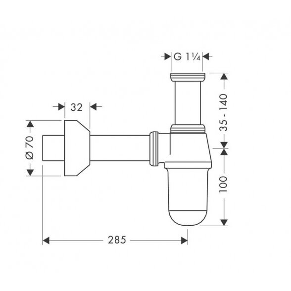 Hansgrohe 52010000 praustuvo sifonas 1