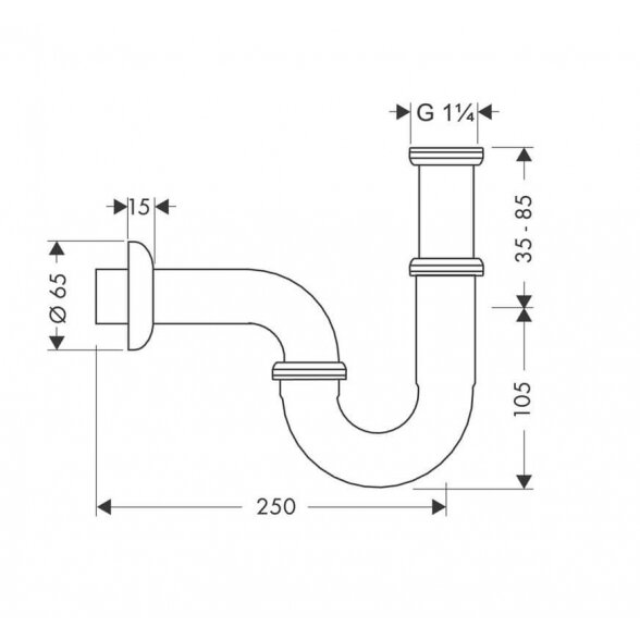 Hansgrohe 53002000 praustuvo sifonas 1