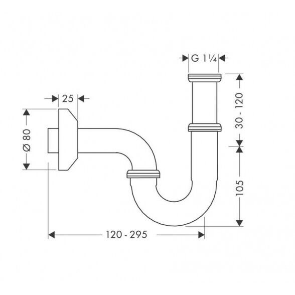 Hansgrohe 53010000 praustuvo sifonas 1