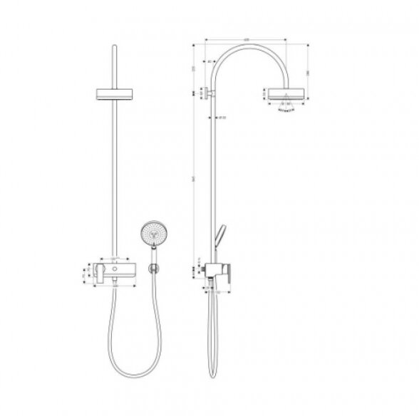 Hansgrohe Axor Citterio 180 39670000 termostatininė virštinkinė dušo sistema 2