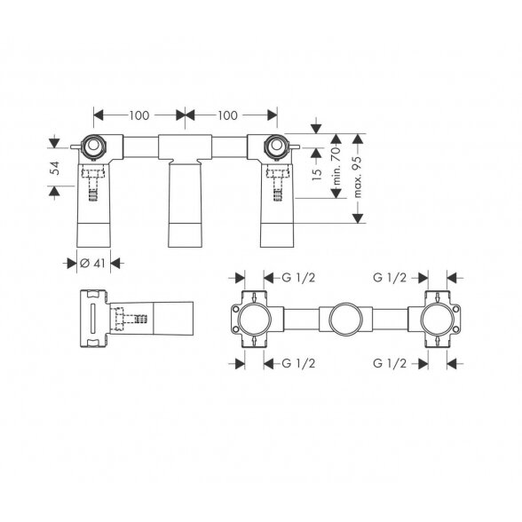 Hansgrohe Axor Citterio 226 mm 39315000 praustuvo maišytuvas iš sienos 2