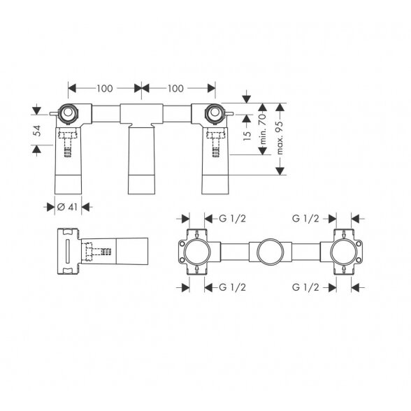 Hansgrohe Axor Citterio 226 mm praustuvo maišytuvas iš sienos 4