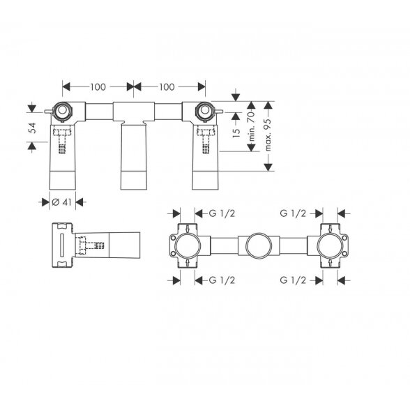 Hansgrohe Axor Citterio 39441000 potinkinis vonios maišytuvas 3