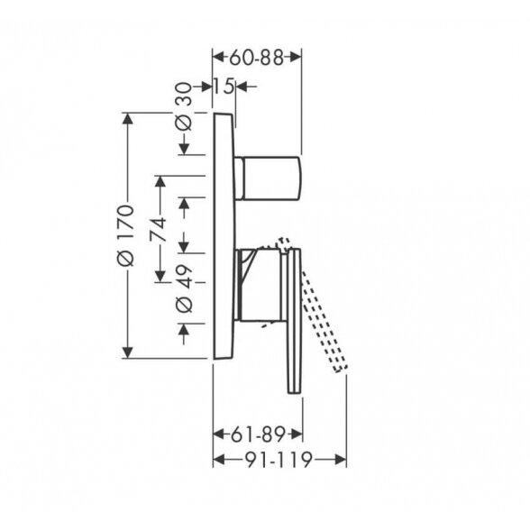 Hansgrohe Axor Citterio 39455000 potinkinis dušo maišytuvas 4