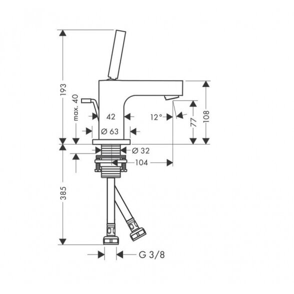 Hansgrohe Axor Citterio 80 praustuvo maišytuvas 2