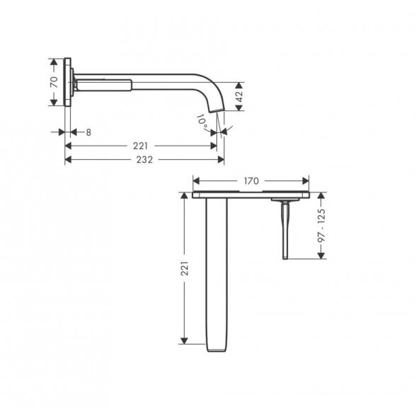 Hansgrohe Axor Citterio E 221 mm 36114000 praustuvo maišytuvas iš sienos 3