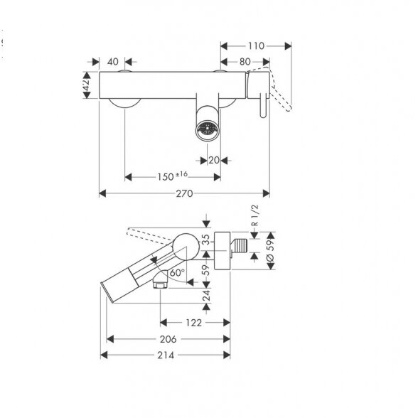 Hansgrohe Axor Starck 10411000 vonios maišytuvas