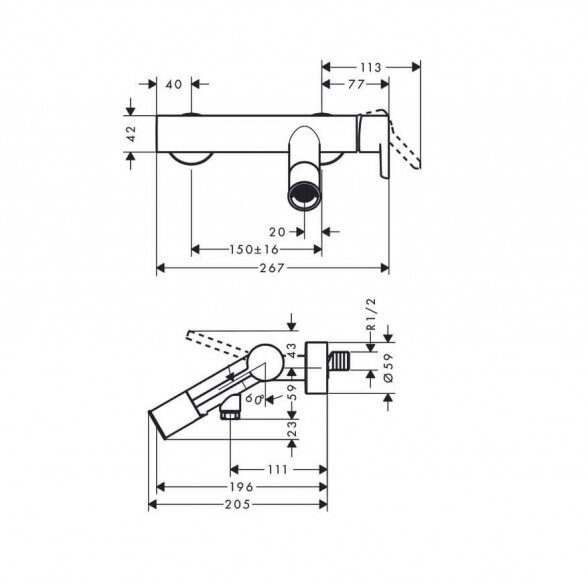 Hansgrohe Axor Starck 10465000 vonios maišytuvas 1