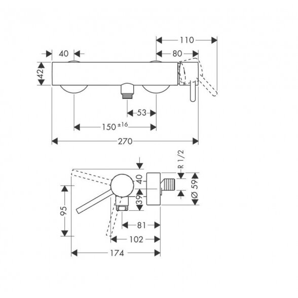 Hansgrohe Axor Starck 10611000 dušo maišytuvas 1