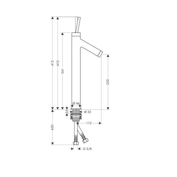 Hansgrohe Axor Starck 250 10129000 aukštas praustuvo maišytuvas 3