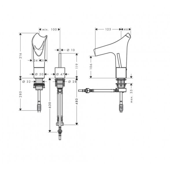 Hansgrohe Axor Starck V 110 praustuvo maišytuvas 3