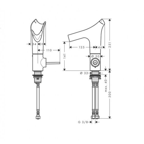 Hansgrohe Axor Starck V 140 praustuvo maišytuvas 10