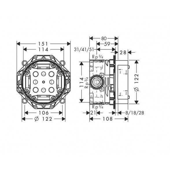 Hansgrohe Axor Thermostat 36714000 potinkinis dušo maišytuvas 5