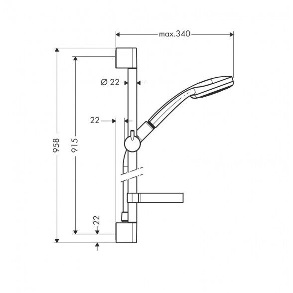 Hansgrohe Croma 100 Vario dušo komplektas 2