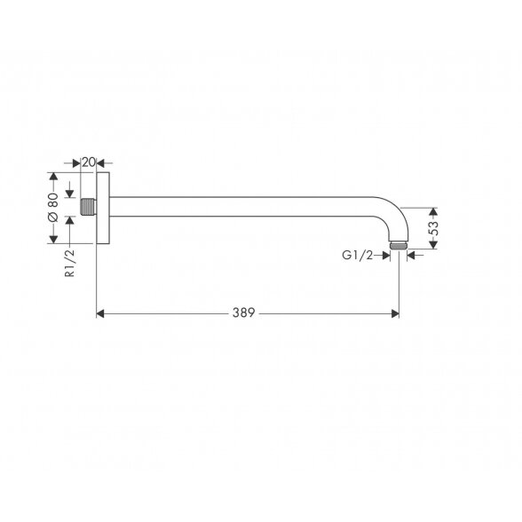 Hansgrohe Croma 26220000 dušo galva 28 cm su 38,9 cm laikikliu 12