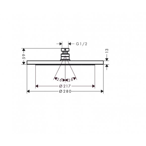 Hansgrohe Croma 26220000 dušo galva 28 cm su 38,9 cm laikikliu 13