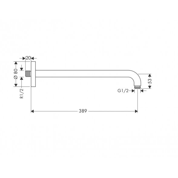 Hansgrohe Croma 26464000 dušo galva 22 cm su 39,8 cm laikikliu 2