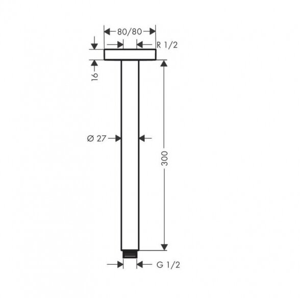 Hansgrohe Croma E 26257000 dušo galva 28x17 cm su 30 cm laikikliu 3