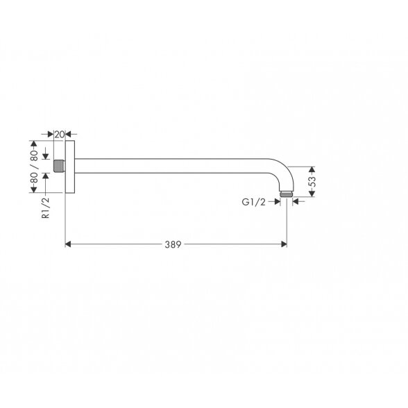 Hansgrohe Croma E 26257000 dušo galva 28x17 cm su 38,9 cm laikikliu 4