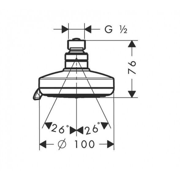 Hansgrohe Croma Multi 27443000 dušo galva 10 cm su 12,8 cm laikikliu 2
