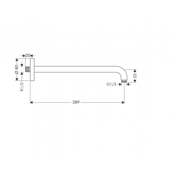 Hansgrohe Crometta S 26723000 dušo galva 24 cm su 39,8 cm laikikliu 4