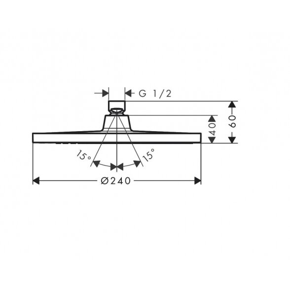 Hansgrohe Crometta S 26723000 dušo galva 24 cm su 39,8 cm laikikliu 3