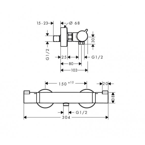 Hansgrohe Ecostat Universal termostatinis dušo maišytuvas 1