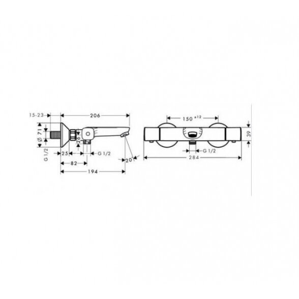 Hansgrohe Ecostat Universal termostatinis vonios maišytuvas 1