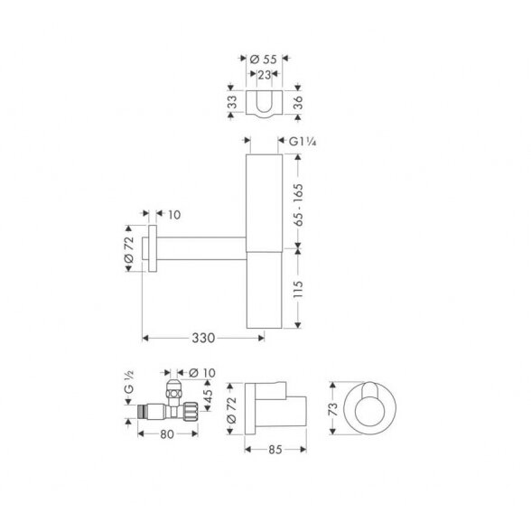 Hansgrohe Flowstar 52120000 praustuvo sifonas 1