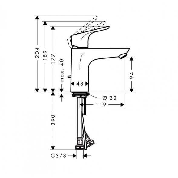 Hansgrohe Focus 100 31657000 praustuvo maišytuvas 1