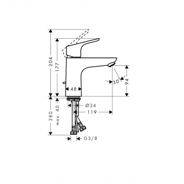 Hansgrohe Focus 100 praustuvo maišytuvas 3