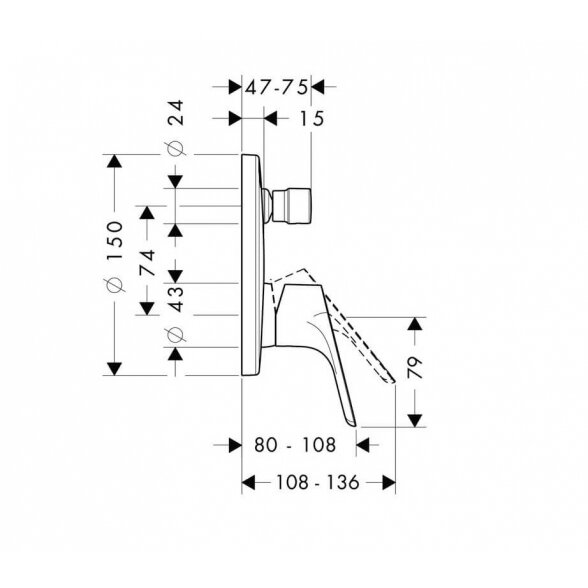 Hansgrohe Focus 31945000 potinkinis dušo maišytuvas 1