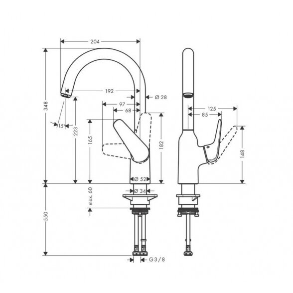 Hansgrohe Focus M42 71802000 virtuvinis maišytuvas 1