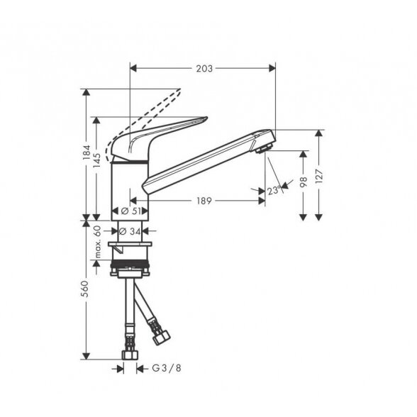 Hansgrohe Focus M42 71808000 virtuvinis maišytuvas