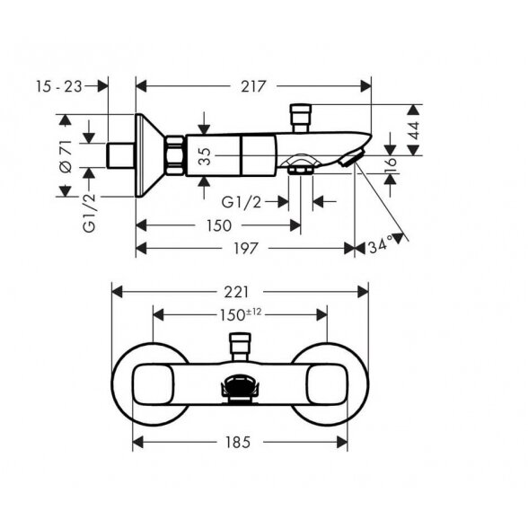 Hansgrohe Logis 71243000 vonios maišytuvas 1