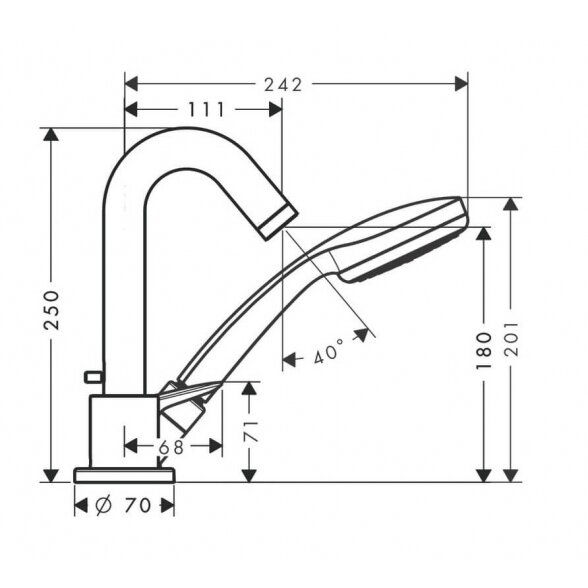 Hansgrohe Logis 71310000 į vonios kraštą montuojamas maišytuvas 1