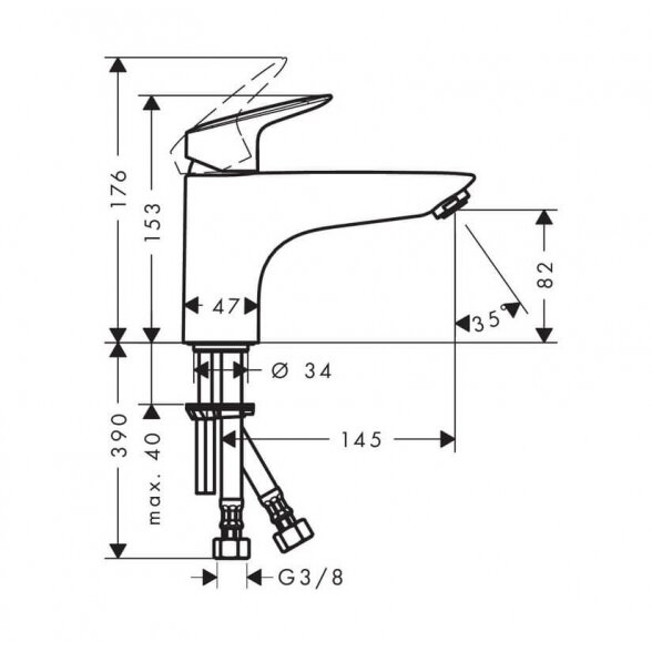 Hansgrohe Logis 71311000 įgręžiamas vonios maišytuvas 1