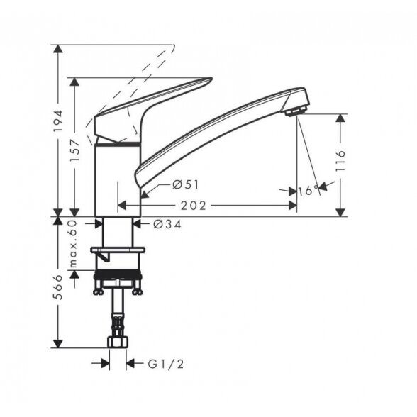 Hansgrohe Logis M31 71830000 virtuvinis maišytuvas