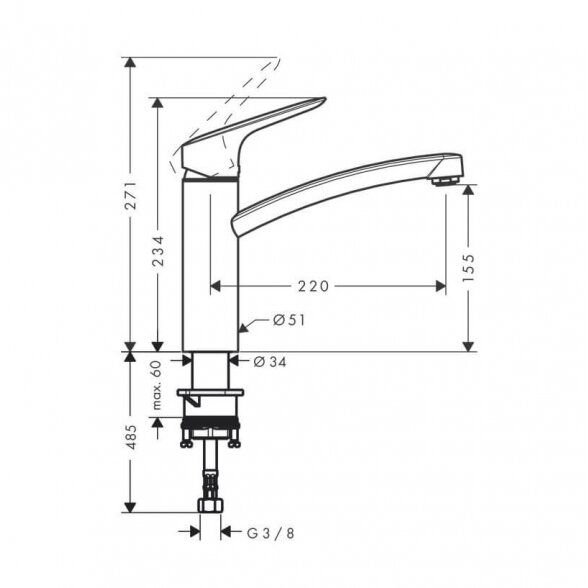 Hansgrohe Logis M31 71832000 virtuvinis maišytuvas 1