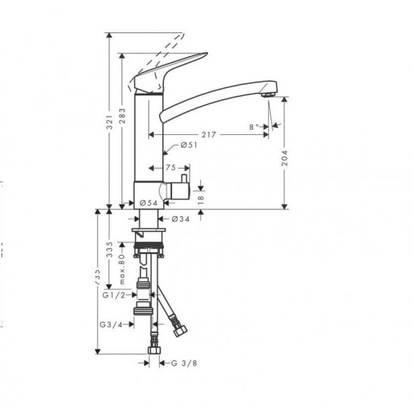 Hansgrohe Logis M31 71834000 virtuvinis maišytuvas 1