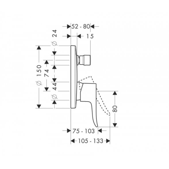 Hansgrohe Metris  31493000 potinkinis dušo maišytuvas 1