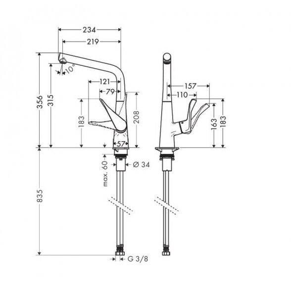 Hansgrohe Metris M71 14822000 virtuvinis maišytuvas 1