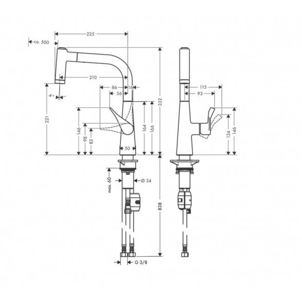 Hansgrohe Metris M71 14834000 virtuvinis maišytuvas 1