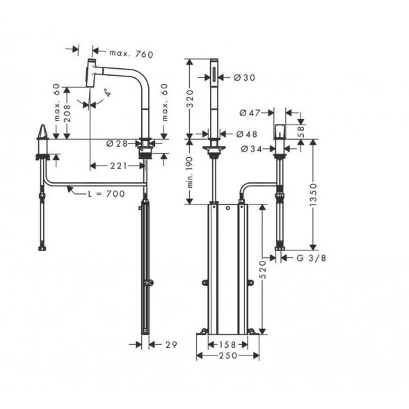 Hansgrohe Metris Select M71 73818000 virtuvinis maišytuvas 1