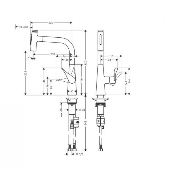 Hansgrohe Metris Select M71 73822000 virtuvinis maišytuvas