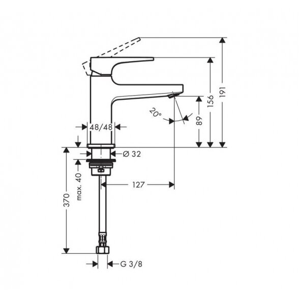 Hansgrohe Metropol 100 praustuvo maišytuvas chromo sp. 1